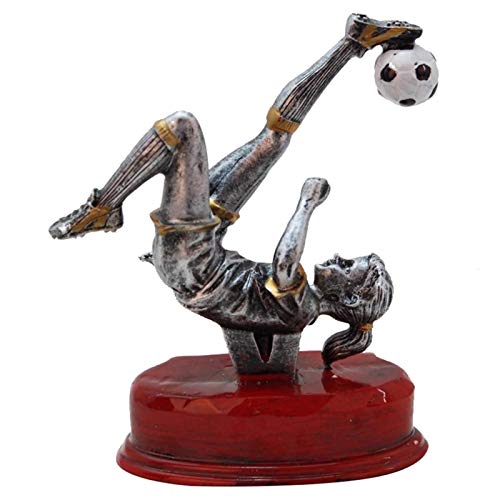 Creative Women Soccer Player Model Figurine Statue Home Decor Retro Metal Craft...