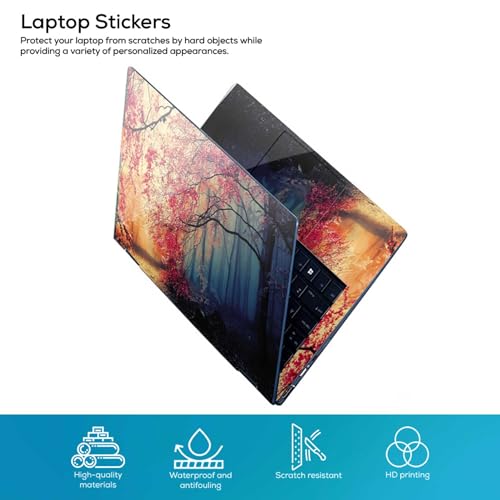 Image of Galaxsia Floral D42 Full Body Vinyl Laptop Skin /Sticker /Cover Upto 15.6 Inches Laptops Laminated-Removable-HD Quality Compatible for Hp-Dell-Sony-Lenovo-Asus etc.(15x10 Inches)