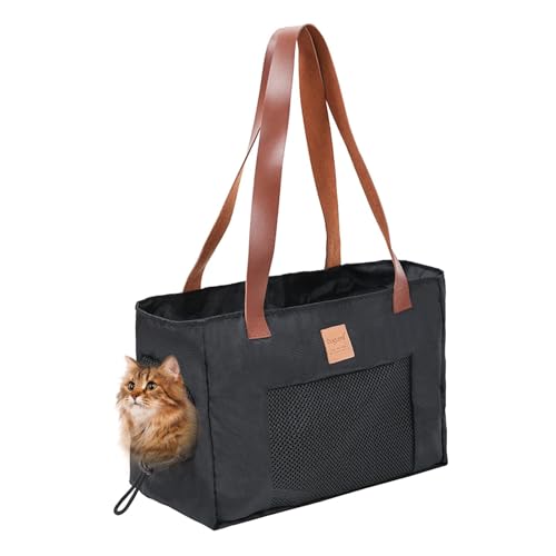 Bolsa de transporte para gatos, transportador de mascotas, transportador de mascotas para gatos, perros pequeños y cachorros, resistente a las manchas, para viajes y coche