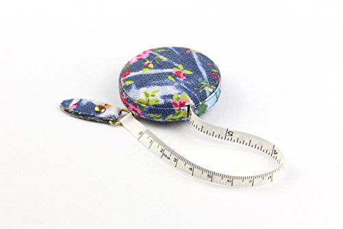 Jesy Fabric Wrap Retractable Soft Measure Tape For Body Cloth,Weight Loss Measurement,Seamstress,Sewing Tailor,60 Inches/150 Centimeters (Dark Blue Floral, Dia 2.2") #TOP7