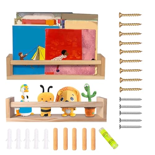 Estantería flotante para niños, organizador de condimentos, soporte de madera para condimentos, estantes de almacenamiento de juguetes para libros, juguetes, tarros de condimentos