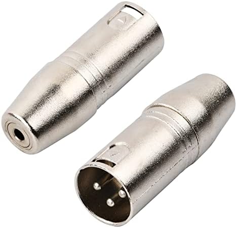 Naseom 2 Stück XLR auf Klinke 3,5mm, XLR auf Chinch Audiokonverter, 3 Polig Buchse auf Stecker XLR Adapter für Camcorder, Recorder, Mixer