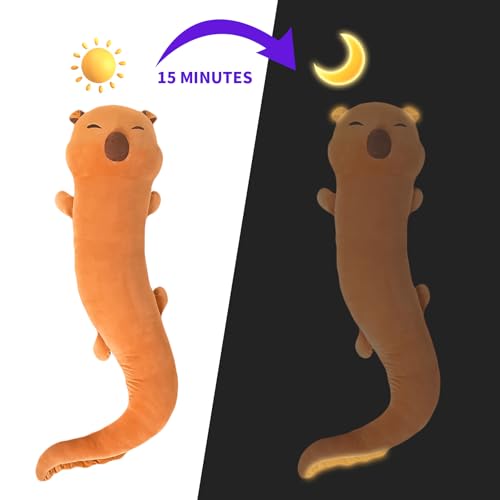 Image of Tianmihou 48 inch Giant Capybara Plush Stuffed Animal, Big Capybara Glow in The Dark Fluorescent Plushies Pillow Toy, Jumbo Cute Capibara Body Pillow Gifts for Kids Adults, Birthday