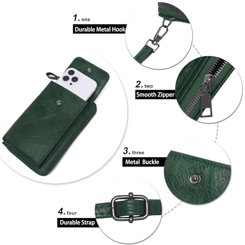 Image of KUKOO Small Crossbody Bags for Women PU Leather Cell Phone Purse Wallet with Credit Card Slots