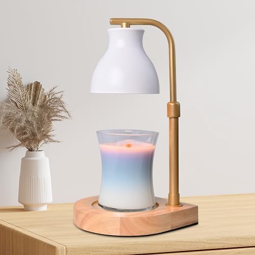 SOKCVSEA Candle Warmer Lamp Christmas Gifts- Birthday Gifts for Women Mom, House Warming Gifts New Home Decor Modern Farmhouse Decor, Candle Warmer with Timer Wax Melt H.White Gold