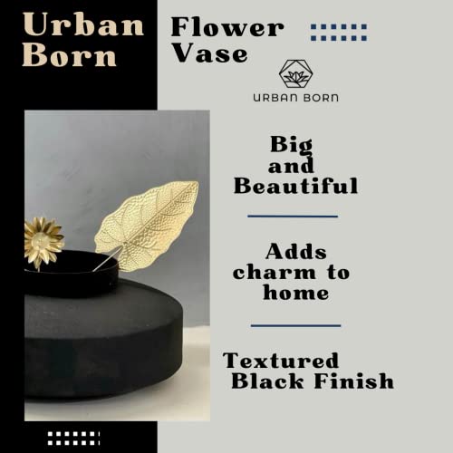 Image of Urban Born Decorative Metal Flower Vase for Home Decor | Stylish Table Vase for Living Room, Bedroom & Office Decoration (12 X 12 X 18 CM) (Gold)