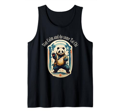 Tai Chi Panda, Stay Calm enjoy funny exercise. Yoga Pilates Camiseta sin Mangas