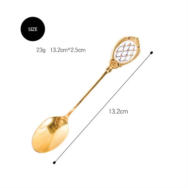 Cuchara de café de acero Inoxidable, cucharas de té con Mango Largo, Herramienta de Cocina, Aperitivos de café, Cubiertos for Beber Caliente, 8 Uds.