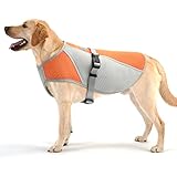  Chaqueta de invierno impermeable para perro, impermeable, a prueba de viento, chaqueta de perro, chaleco reflectante para mascotas, con forro polar suave, medianos y grandes (XL, naranja)