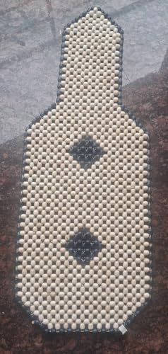 Image of Q1 Beads LWhite Wooden Beads Seating pad for Acupressure Sitting (Universal Fit,1 Pack, White Color)