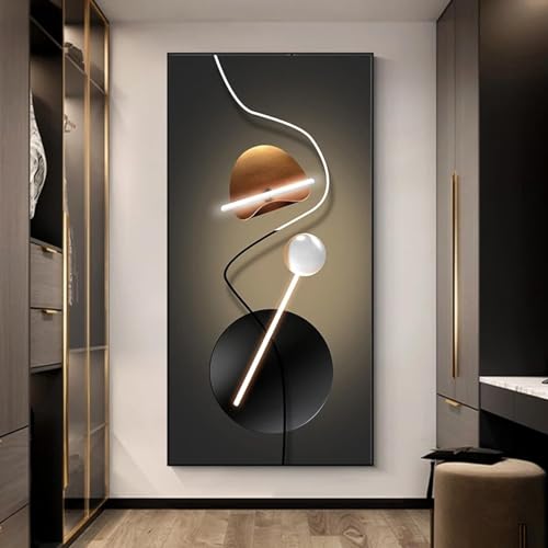Décoration d'intérieur moderne KEBIA avec tableau d'art mural et peinture d'entrée géométrique