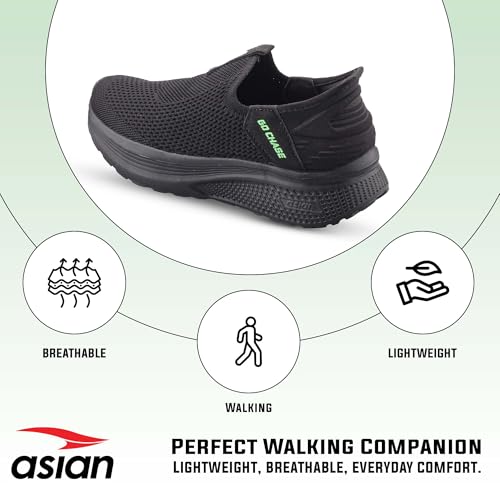 Image of ASIAN Wonderwalk-34 Men's Walking Shoes with Breathable Knit Upper, Ultra-Light EVA Sole, Cushioning Sole & Slip-On Comfort