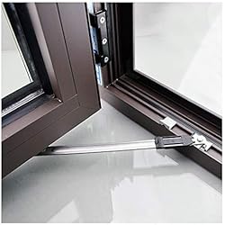 COEUGE Restrictor de Puerta de Ventana,Limitador de Refuerzo de Viento corredizo de Ventana de Acero Inoxidable,Controlador de ángulo de Dos Enlaces Interior Soporte de Viento de Ventana
