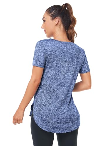 Absttith Women's Short Sleeve Workout Shirts Athletic Casual Tops Quick Dry Gym Soprt Tee Side Split3