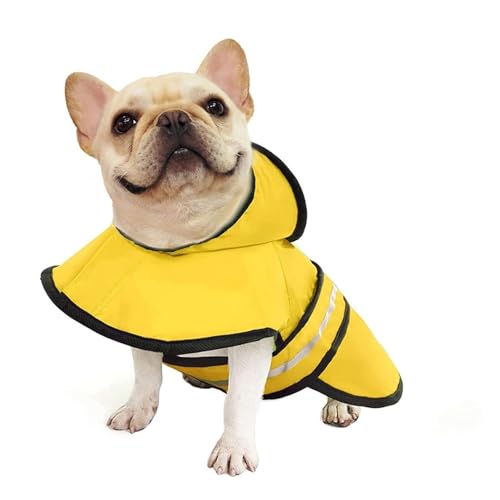 Veste réfléchissante chien jaune imperméable et réglable avec capuche