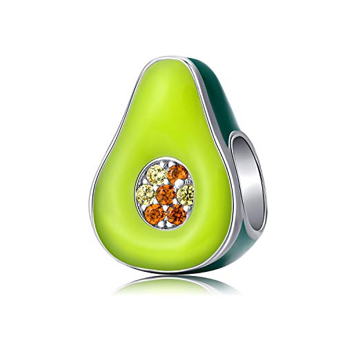 Image of Fruits Charm 925 Sterling Silver Watermelon, Apple, Banana, Pineapple, Avocado Beads - Fruit lovers