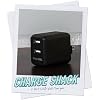 Smartish 2 Port USB Wall Charger - Charge Shack Maximum Speed 4.8 Amp Quick Charger Compatible with iPhone Android and All USB Devices (Silk) - Black