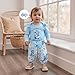 AHUGHAUE Baby Cowgirl Outfit Letters Long Sleeve Ruffle Romper Floral Pants Headband Sets 1st Rodeo Clothes 0-18 Months (Blue, 6-9 Months)