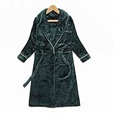 FGDSA Winter Robe Damen Set Bodenlang Flanell Langarm Bademantel Anzug Warm Solide Dicke Roben Unisex Super Soft Homewear