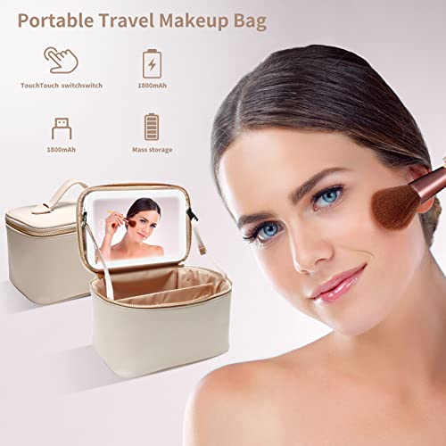 Atopskins Revolutionary Travel Makeup Bag With Led Lights Mirror – Professional Cosmetic Storage, Waterproof Leather #TOP5