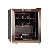 Cavevinum CV-17B Vinoteca Pequeña para Vinos Tintos y Blancos, Acero Inoxidable, Negro, 43x48x52 cm
