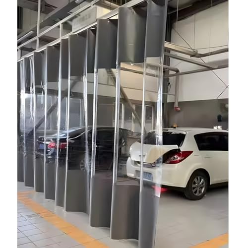 Rideau de séparation de garage imperméable – Barrière en vinyle robuste pour lavage de voiture, terrasse et dépôt, améliore l'intimité et la protection