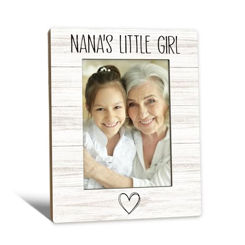 Beliran Nana Gifts Picture Frame 5x7 Nana Grandma Photo Frame Christmas Birthday Gifts for Nanas Grandma from Granddaughter Nanas Little Girl Wooden Picture Photo Frames for Desk Home Room Decor
