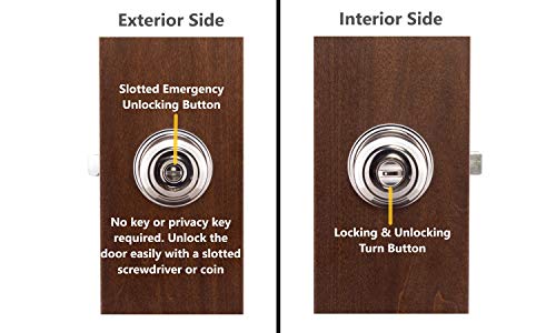 Copper Creek Ck2030Ps Colonial Door Knob, Privacy Function, 1 Pack, Polished Stainless #TOP1