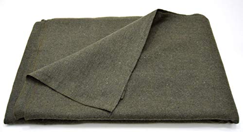 Military Surplus Lightweight Olive Green Wool Blend Blanket