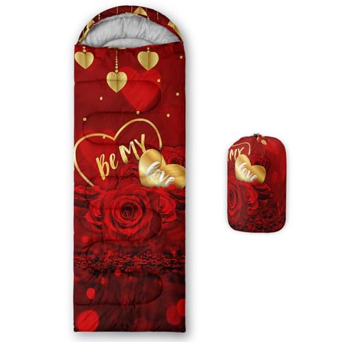 Image of QOOMO Ball Flower Camping Sleeping Bags,3 Season Warm & Cool Weather,Lightweight,Waterproof Sleeping Bags for Adults & Kids,Traveling,and Outdoors,Camping Gear Equipment