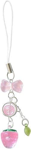 Miniatura 1 de THSOGO Lindo dije de fresa y cereza para teléfono, delicado Y2K Kpop, encanto estético para bolsa de teléfono, llavero, Airpods, cámara, colgantes,