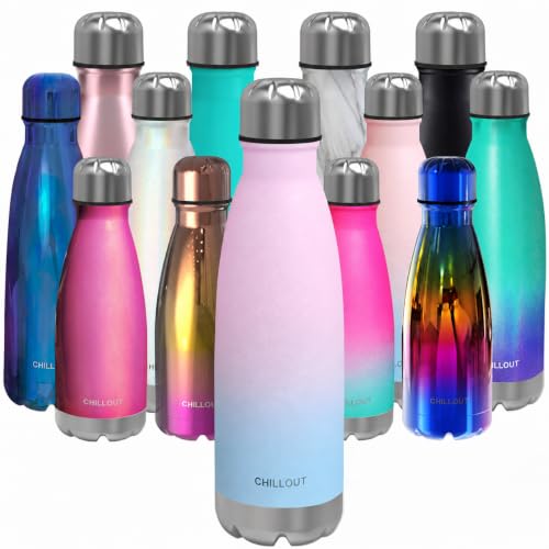 Image of CHILLOUT LIFE 17oz Insulated Stainless Steel Water Bottle, Leak Proof