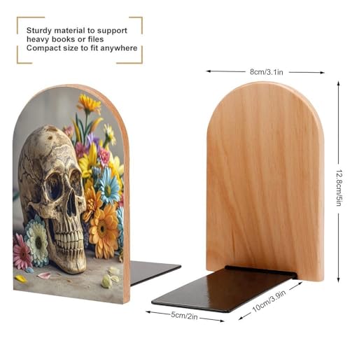 Sujetalibros de calavera resistente para evitar caídas de libros en estanterías 3