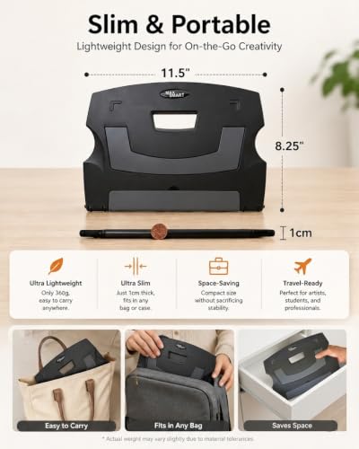 Image of MAX SMART Tablet Drawing Stand, Digital Drawing Pad Stand, Foldable, Adjustable for 9 to 16 Inches Graphics Drawing Monitors Art Tablets