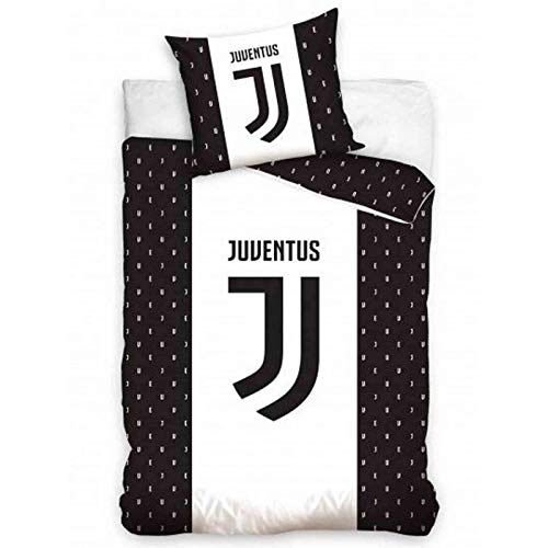 Juventus F.C. - Juego de funda nórdica y funda de almohada para cama individual (140 x 200 cm, 70 x 80 cm), diseño del Juventus F.C.