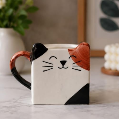 Image of Craftribal Ceramic Cute Cat Mug - 250 Ml Coffee Mug | Cute Gifts for Girls, Boys, Kids, Friends | Perfect for Tea, Milk, Hot Chocolate & Beverages | Birthday, Anniversary & Gifting Pack of 1