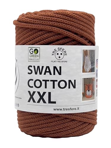 SWAN COTTON XXL (2535 - Brick), yarn for bags, hats, baskets, underplates, clutch composition 70% recycled cotton 30% polyester, 250 g spool 65 metres