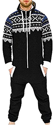 Juicy Trendz® Mens Onesie Hooded Jumpsuit One Piece Pajamas Unisex Sleepsuit