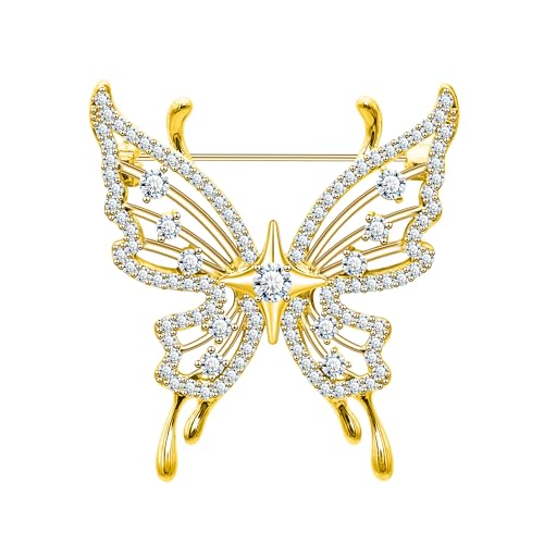 Broche papillon zirconia cadeau idéal pour femme lors d'occasions festives