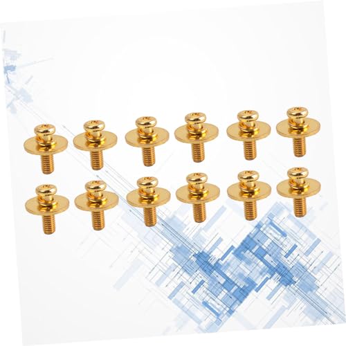 ibasenice 10 tornillos de montaje metálicos con arandelas para herrajes de batería, color dorado miniatura 6