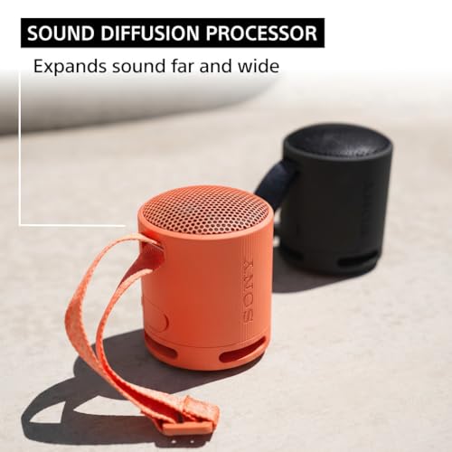 Sony SRS-XB100 Wireless Bluetooth Portable Lightweight Super-Compact Travel Speaker, Durable IP67 Waterproof & Dustproof Shower Speaker, 16 Hour Battery, Versatile Strap, & Hands-free Calling, Orange - Image 7