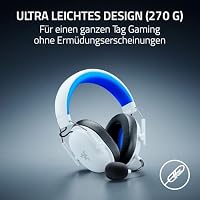 Razer BlackShark V3 X HyperSpeed PlayStation - Kabelloses E-Sport Gaming Headset - Ultra leicht 270 g - Triforce 50mm Treiber - Abnehmbares Mikrofon - HyperSpeed 2,4 GHz & Bluetooth - PS5/PC | Weiß – Ansicht 7