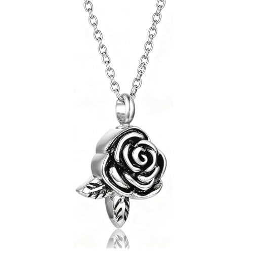 Collier funéraire pour cendres en acier inoxydable avec pendentif rose
