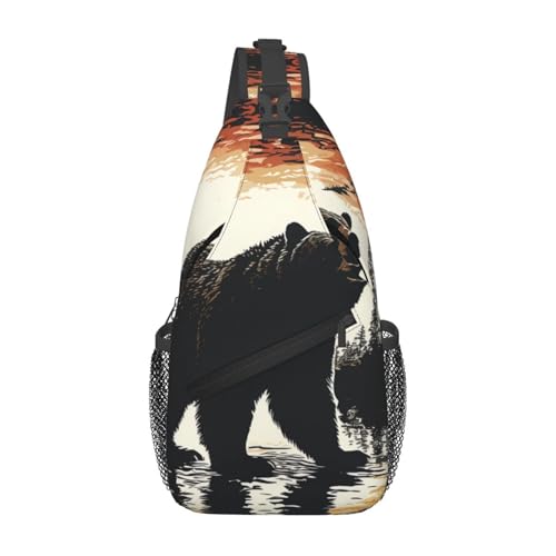 Bolso Sling unisex con diseño ajustable en color negro