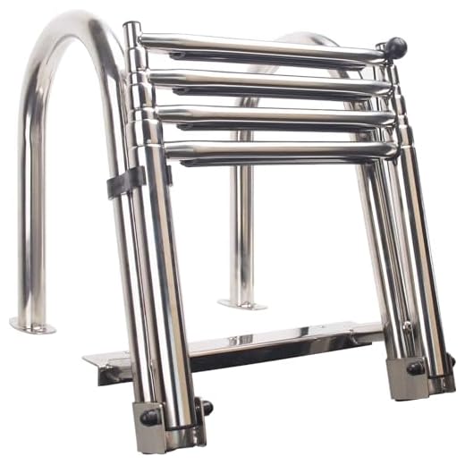 Stainless Steel Boat Ladder Inboard Boat 4 Step Ladder Dock Ladder Marine Ladder