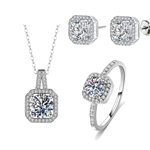 MATERIALE DI QUALITÀ: Il set collana e orecchini donna è realizzato in argento sterling 925 e zirconi. Senza nichel, senza piombo e ipoallergenico, adatto alle pelli sensibili. Lussuoso e classico, si abbina perfettamente ai diversi stili di abbigliamento.