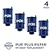 PUR Plus Faucet Mount Replacement Filter 4-Pack, Genuine PUR Water Filter for Sink Faucet, 3-in-1 Mineral Filtration, Lead Reducing, 1-Year Value, Blue (RF99994)