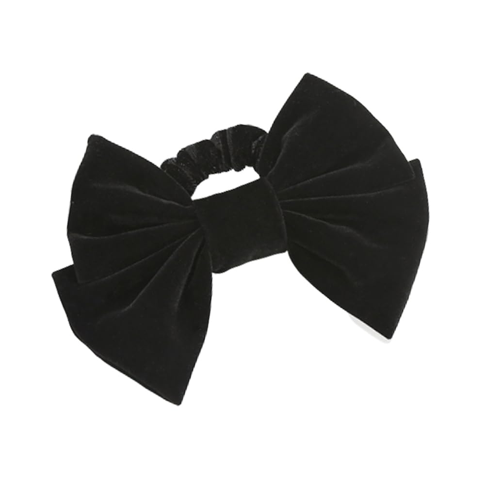 FRCOLOR Black Bow Hair Ties for Women Big Bowknot Hair Circles Elastic Rope Stylish Ponytail Holder for Everyday Styling Accessories - Image 3