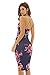AX Paris Women's Deep V Front Floral Midi Navy Dress(Navy Rose Flower, Size:4)