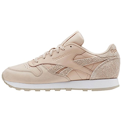 Image of Reebok Women's Classic Leather Gymnastics Shoes, Beige PRM Bare Parchment White, 7.5